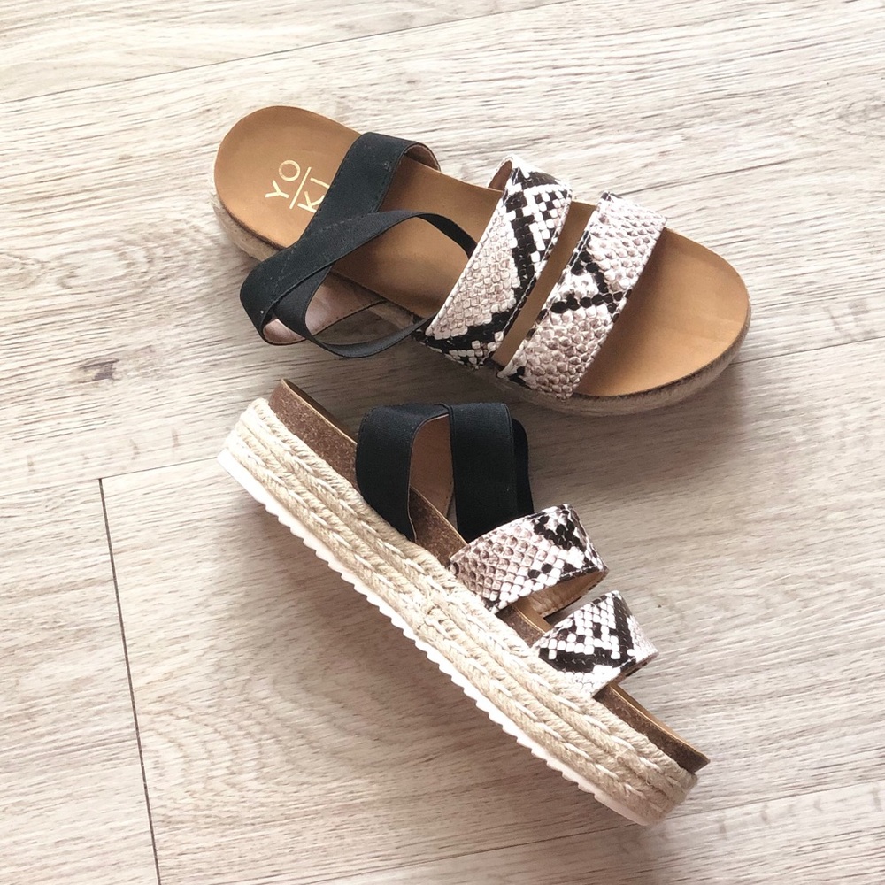 NEW: Wedge Snakeskin Yarn Sandal